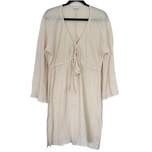 Regina Dondé Women's Waverly Bell-Sleeve Cover-up Dress Ivory Sz M Resort Wear